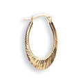 Y/G Oval Ribbed Hoop Earrings