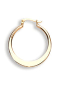 Y/G Flat Round 26mm Hoop Earrings