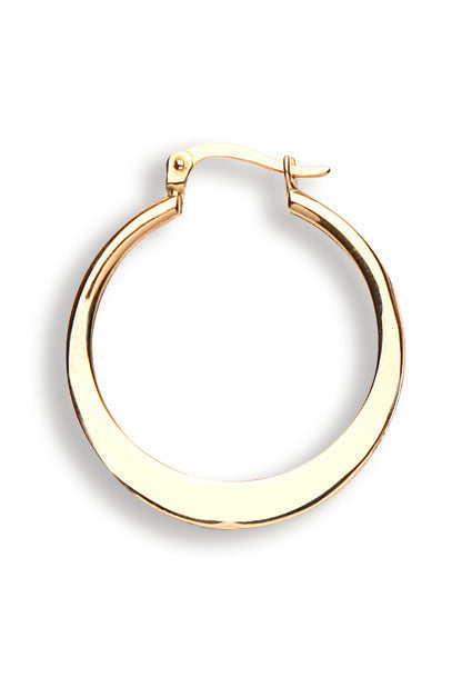 Y/G Flat Round 26mm Hoop Earrings