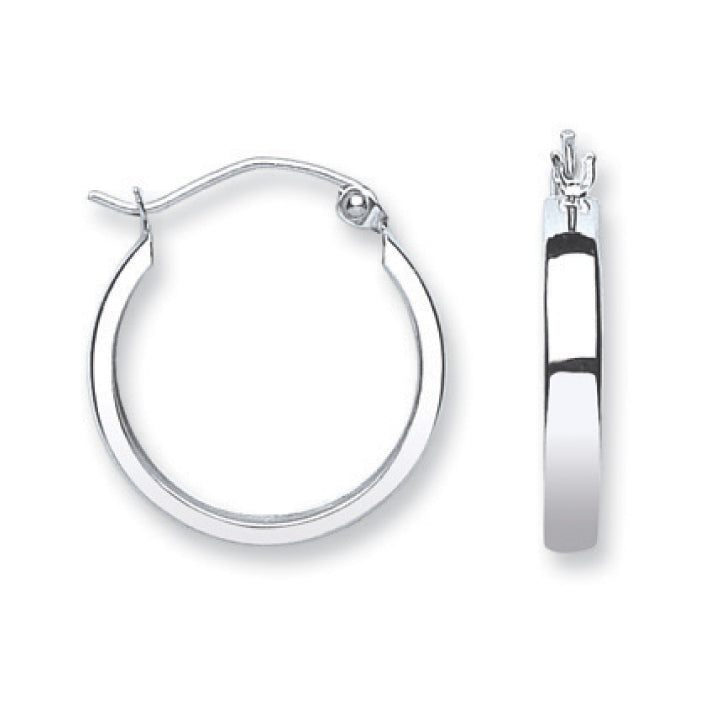 W/G 18mm Hoop Earrings
