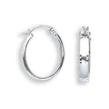 W/G D/C Oval Hoop Earrings