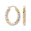 YW & R/G Oval Twist Earrings