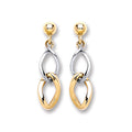 W & Y/G Drop Earrings