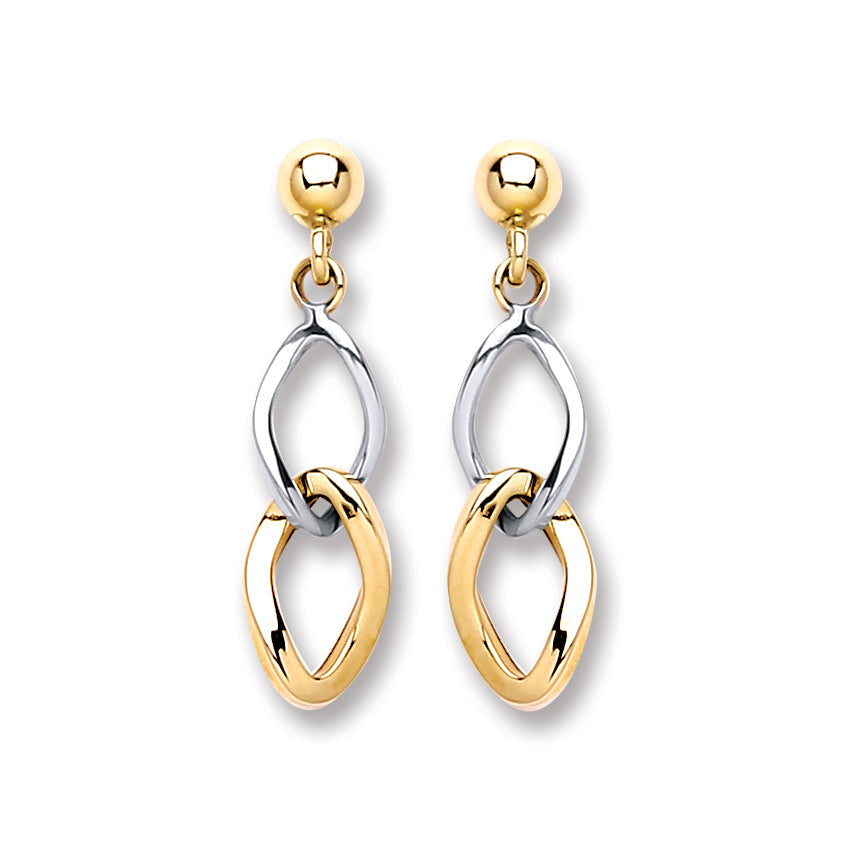 W & Y/G Drop Earrings