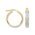 Y/G Glitter Hoop 17mm Earrings