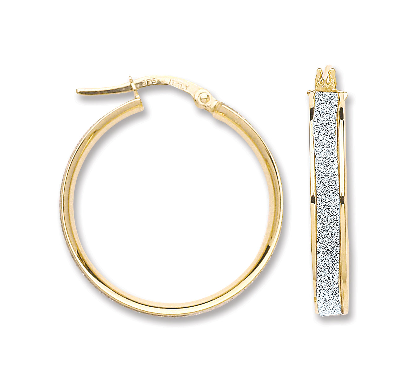 Y/G Glitter Hoop 22mm Earrings