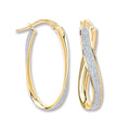 Y/G Glitter Oval Twist Hoop Earrings
