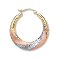 Y/W/R Gold 25mm Hoop Earrings