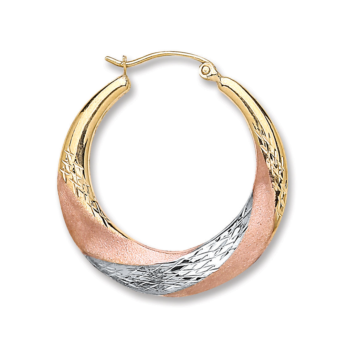 Y/W/R Gold 25mm Hoop Earrings
