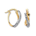 Y/G Oval Crystal Kiss Hoop