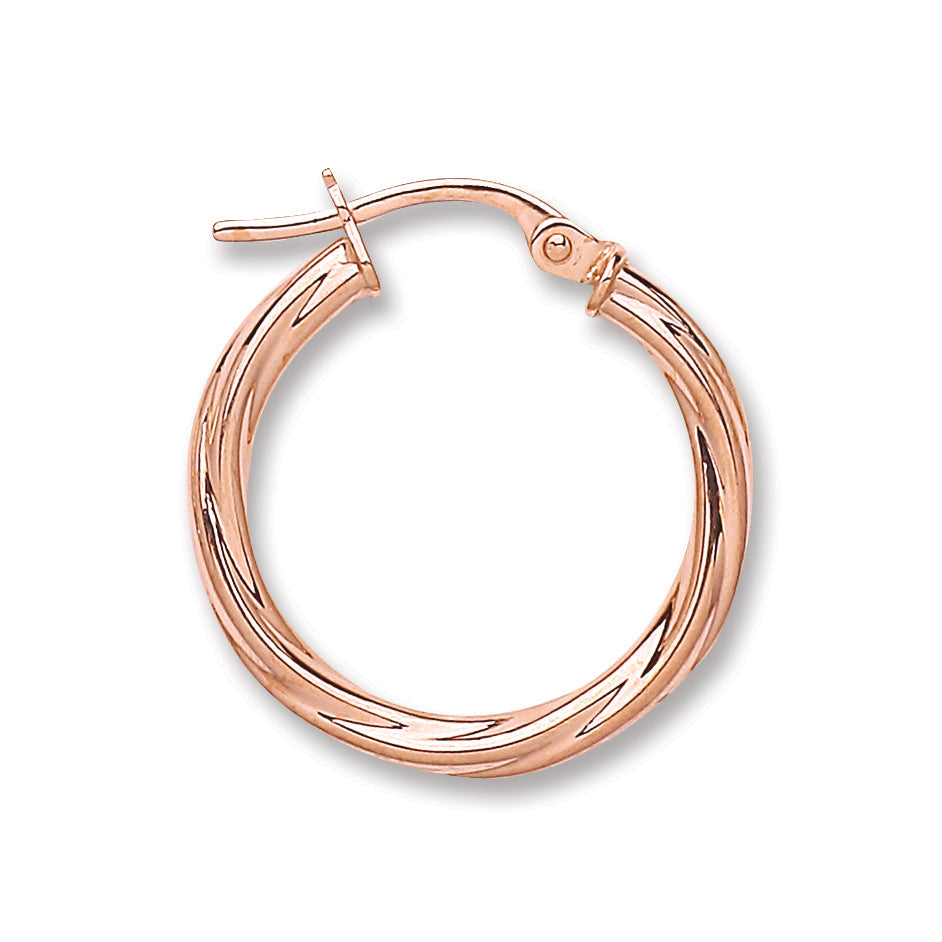 R/G 20mm Twisted Hoop Earrings