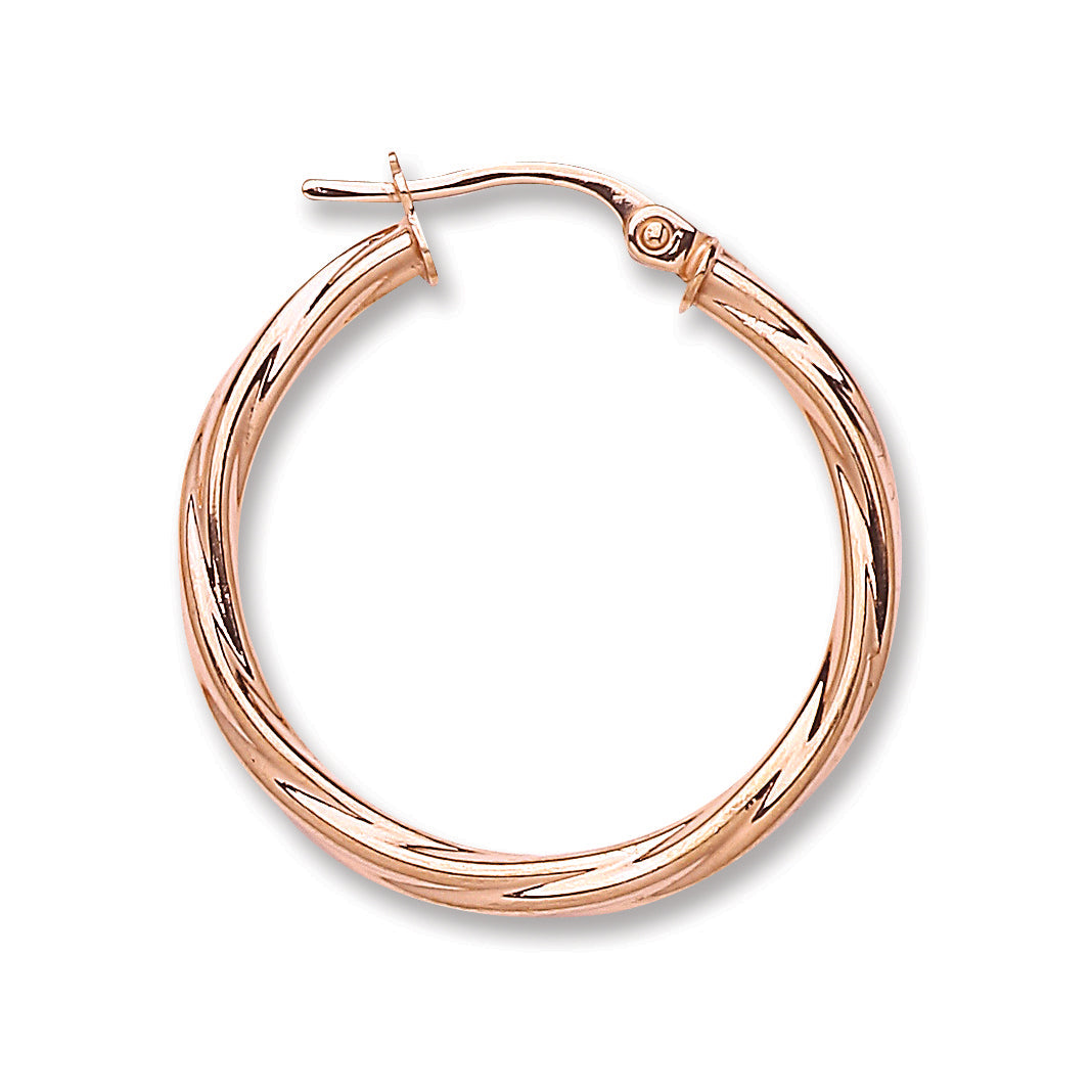 R/G 25mm Twisted Hoop Earrings