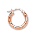 R/G 15mm Round Tube Hoop Earrings