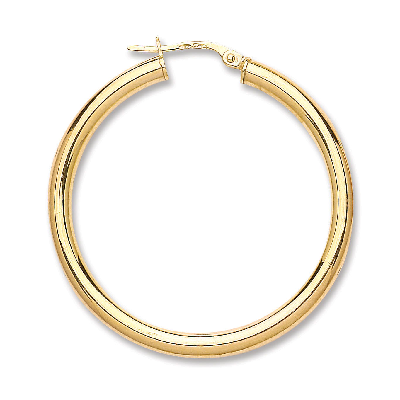 Y/G 36mm Plain Tube Hoop Earrings