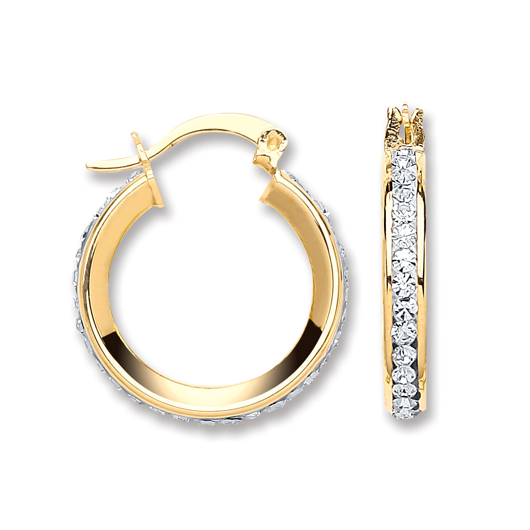 Y/G 18mm Round Crystal Hoop