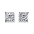 W/G Princess Cut Cz Centre Stud