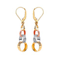 Three Colour Interlink Drop Earrings