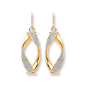 Y/G Twist Glitter Drop Earring