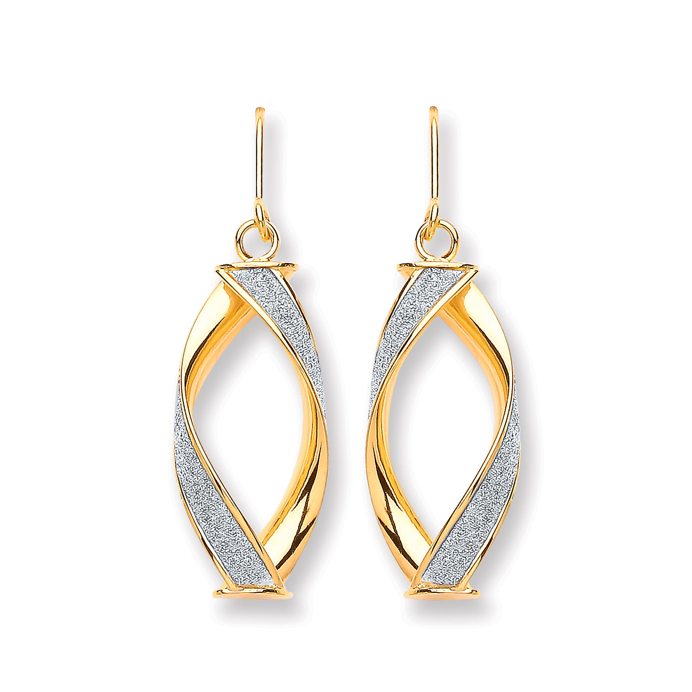 Y/G Twist Glitter Drop Earring