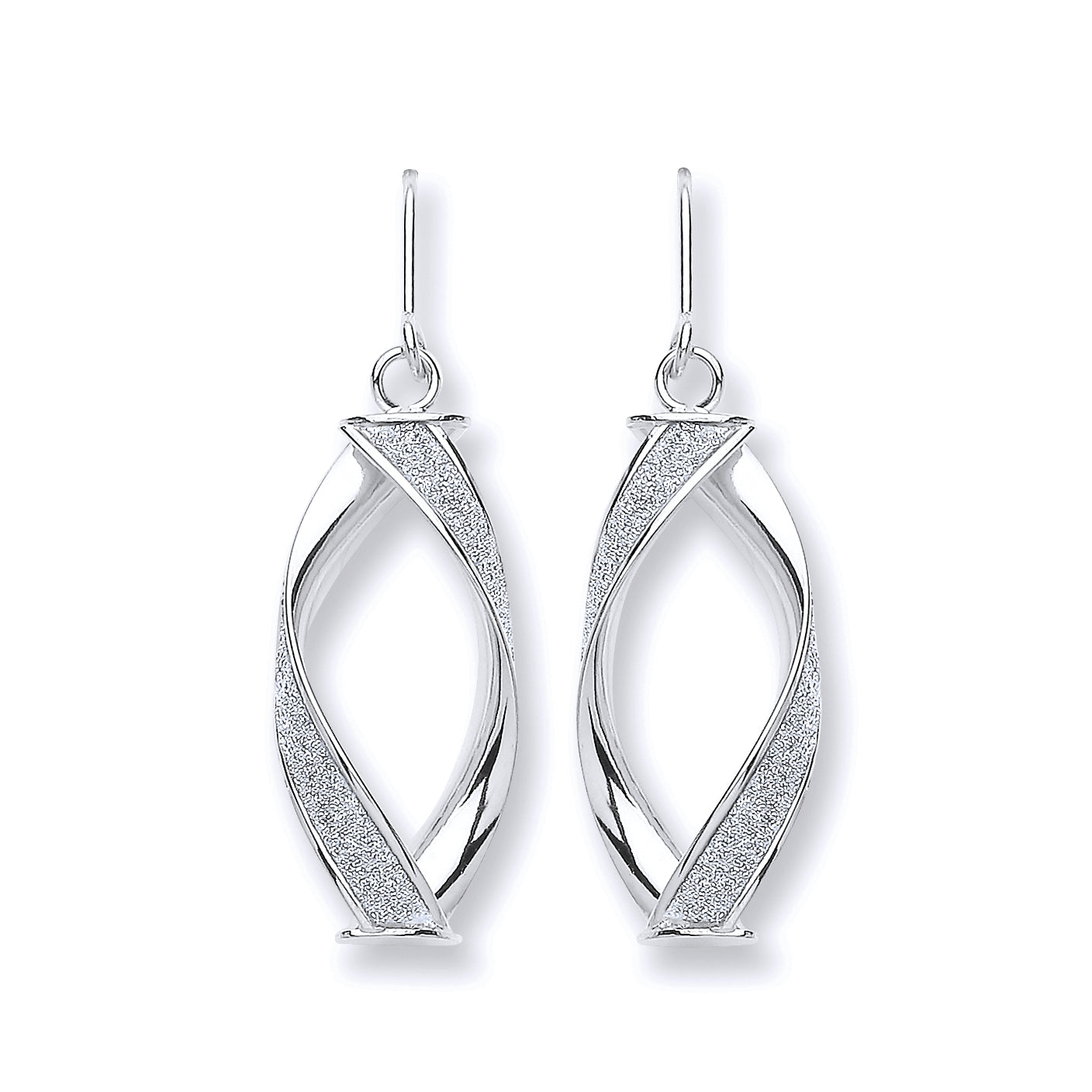 W/G Twist Glitter Drop Earring