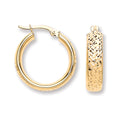 Y/G 20mm Tyre Tread Design D Shape Earrings