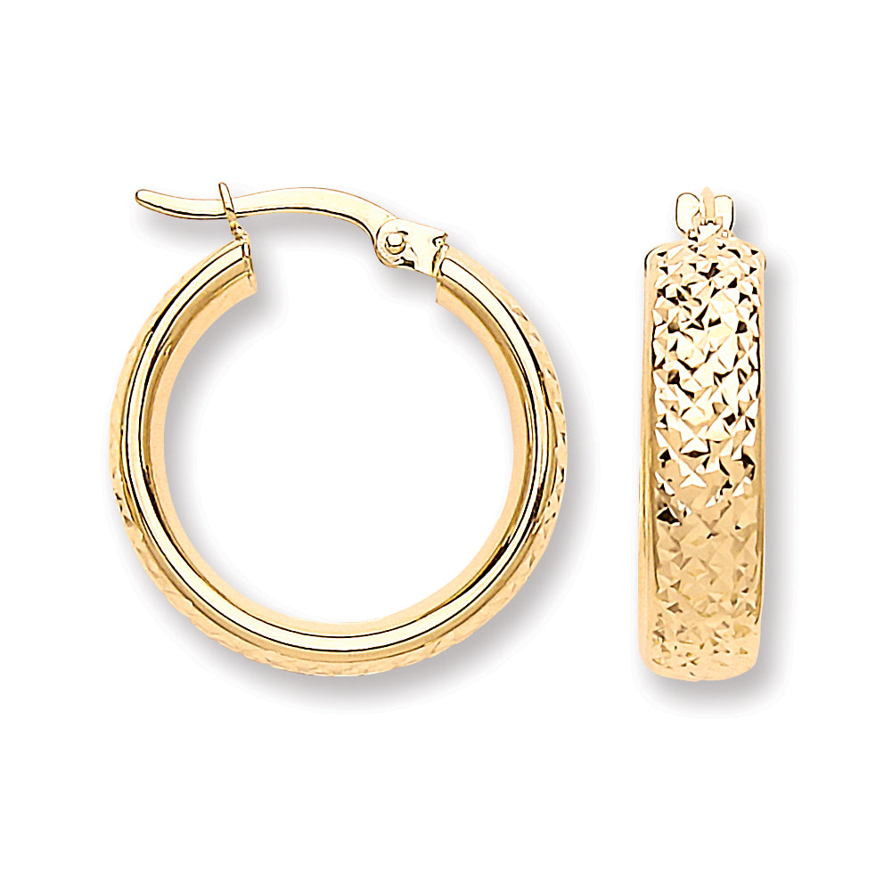 Y/G 20mm Tyre Tread Design D Shape Earrings