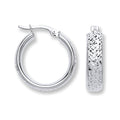 W/G 20mm Tyre Tread Design D Shape Earrings