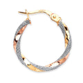 YW & R/G 20mm Twist Earrings