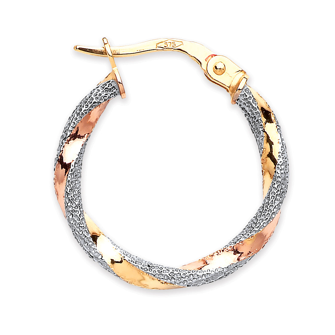 YW & R/G 20mm Twist Earrings