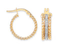YG 17mm Glitter Ribbed Edge Earrings