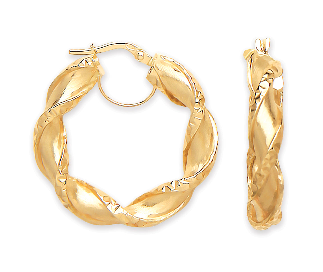 YG 29mm Twisted Hollow Hoop Earrings
