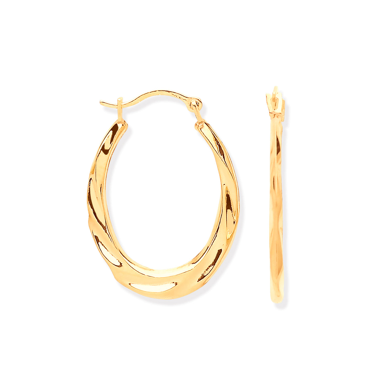 Y/G Ribbed Hoop Earrings