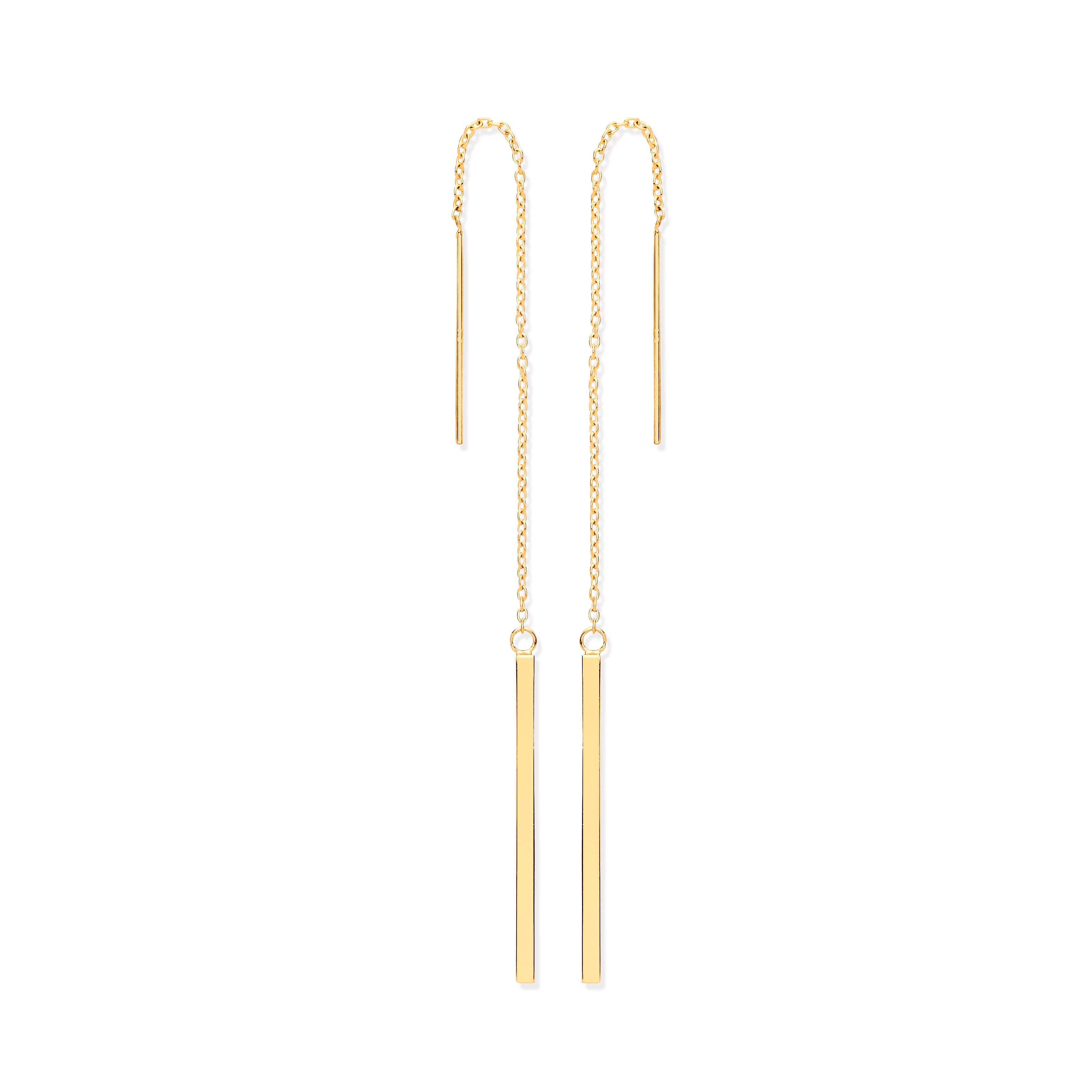 Y/G Chain Drop Threader Earrings
