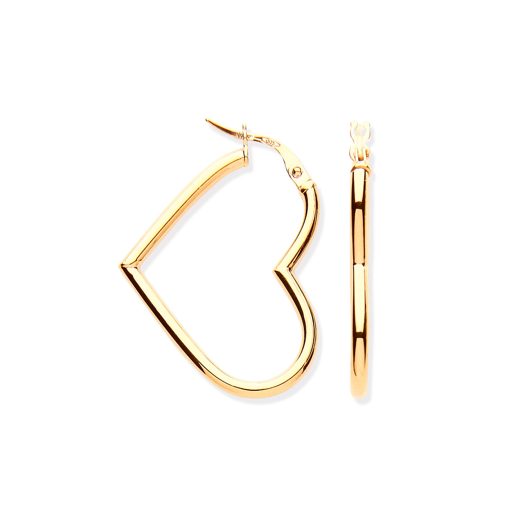 Y/G Hollow Tube Heart Shaped Earrings