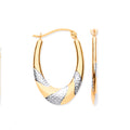 Y & W/G Hollow Creole Earrings
