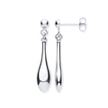 W/G Hollow Drop Earrings