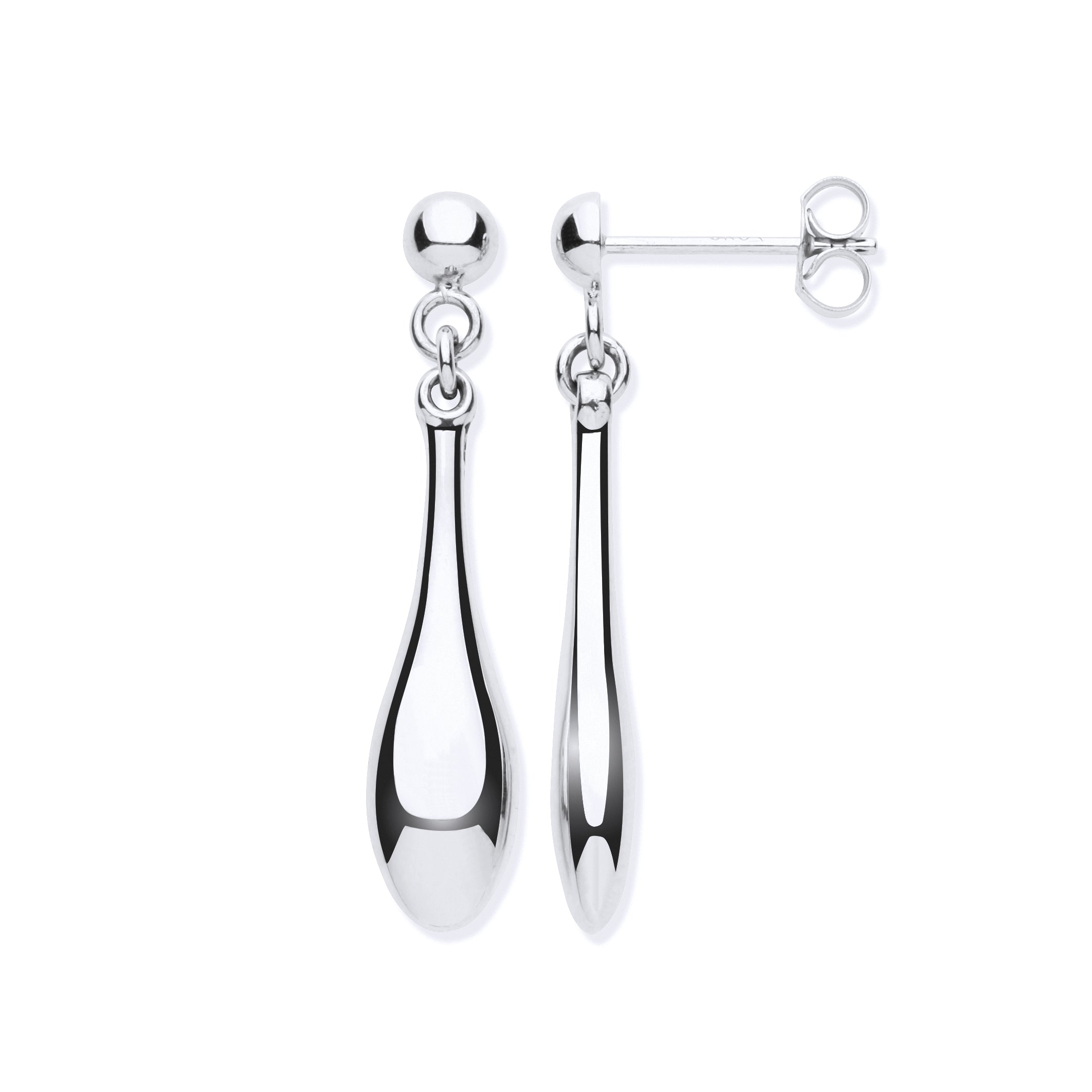W/G Hollow Drop Earrings