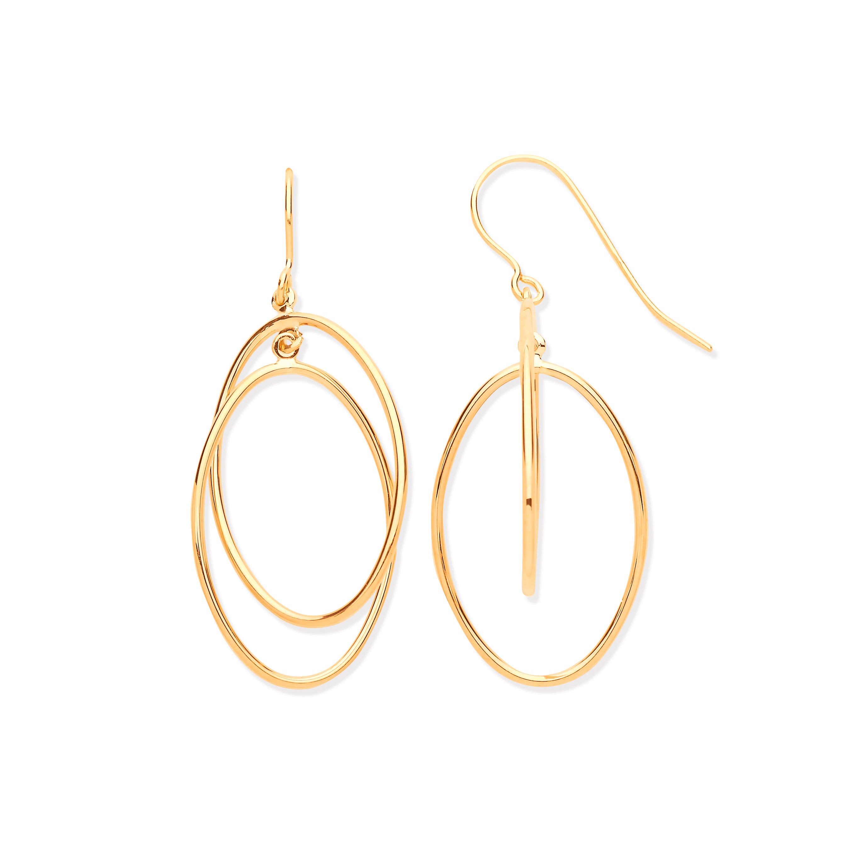 Y/G Entwined Open Oval Drop Earrings