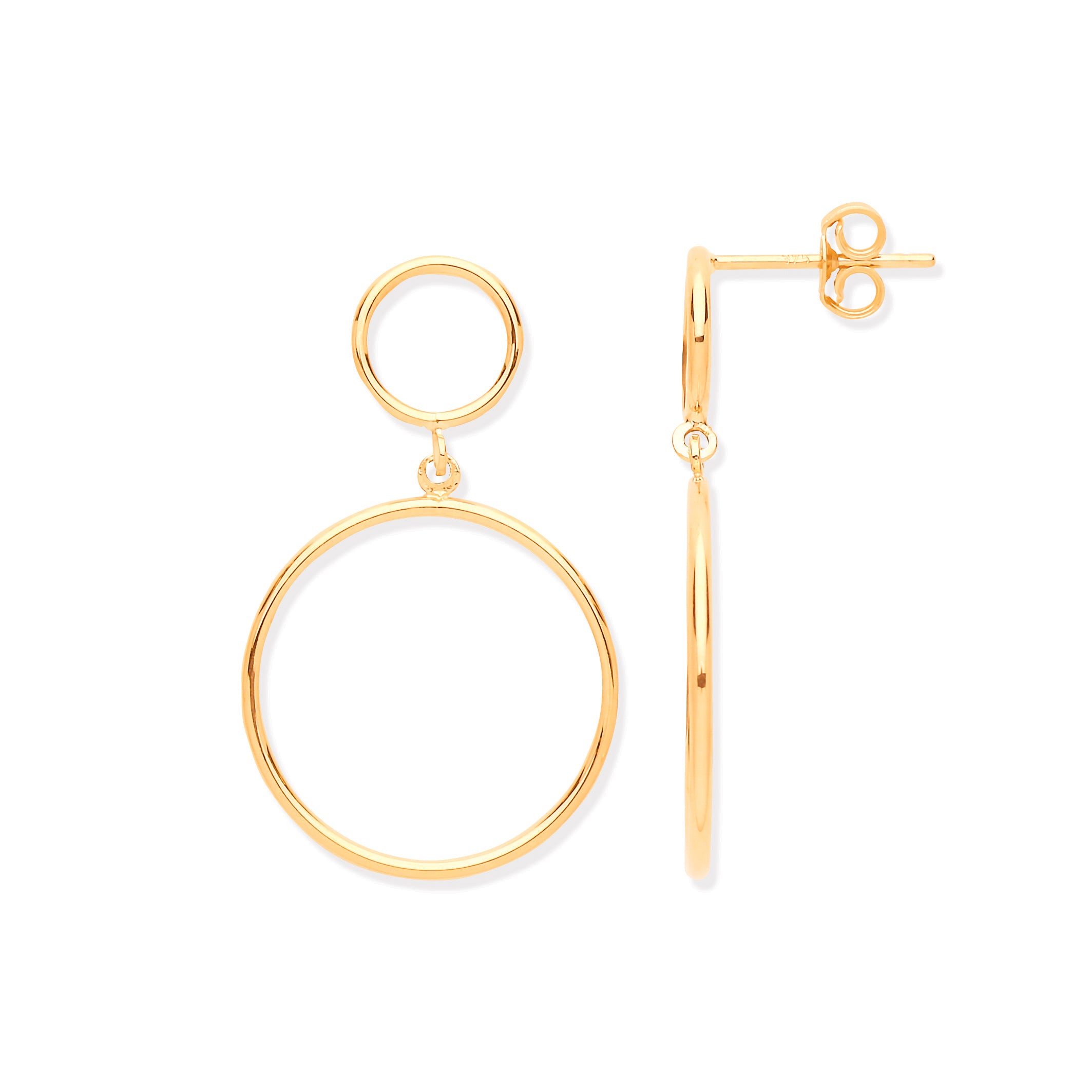 Y/G Circles Open Drop Earrings