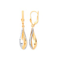 Y & W/G Teardrop Style Earrings