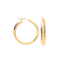 Y/G 24mm Half DC Half Plain Hoop Earrings