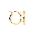 Y/G 16mm Faceted Hoop Earrings