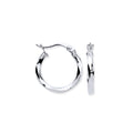 W/G 16mm Faceted Hoop Earrings
