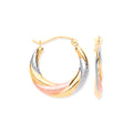 Y, W & R/G Twist Hoop Earrings