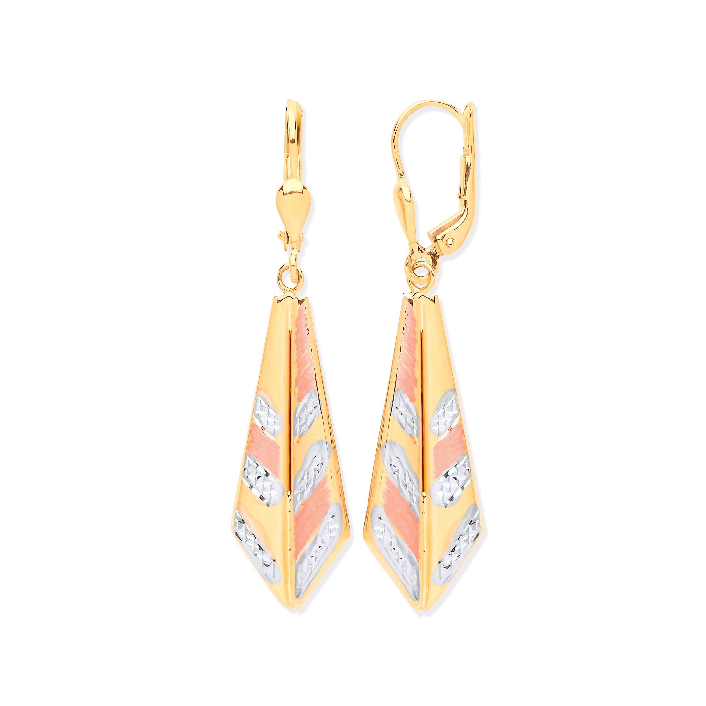 W,R & Y/G Drop Earrings