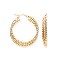 YG Large Triple Layer Ribbed Hoop Earrings