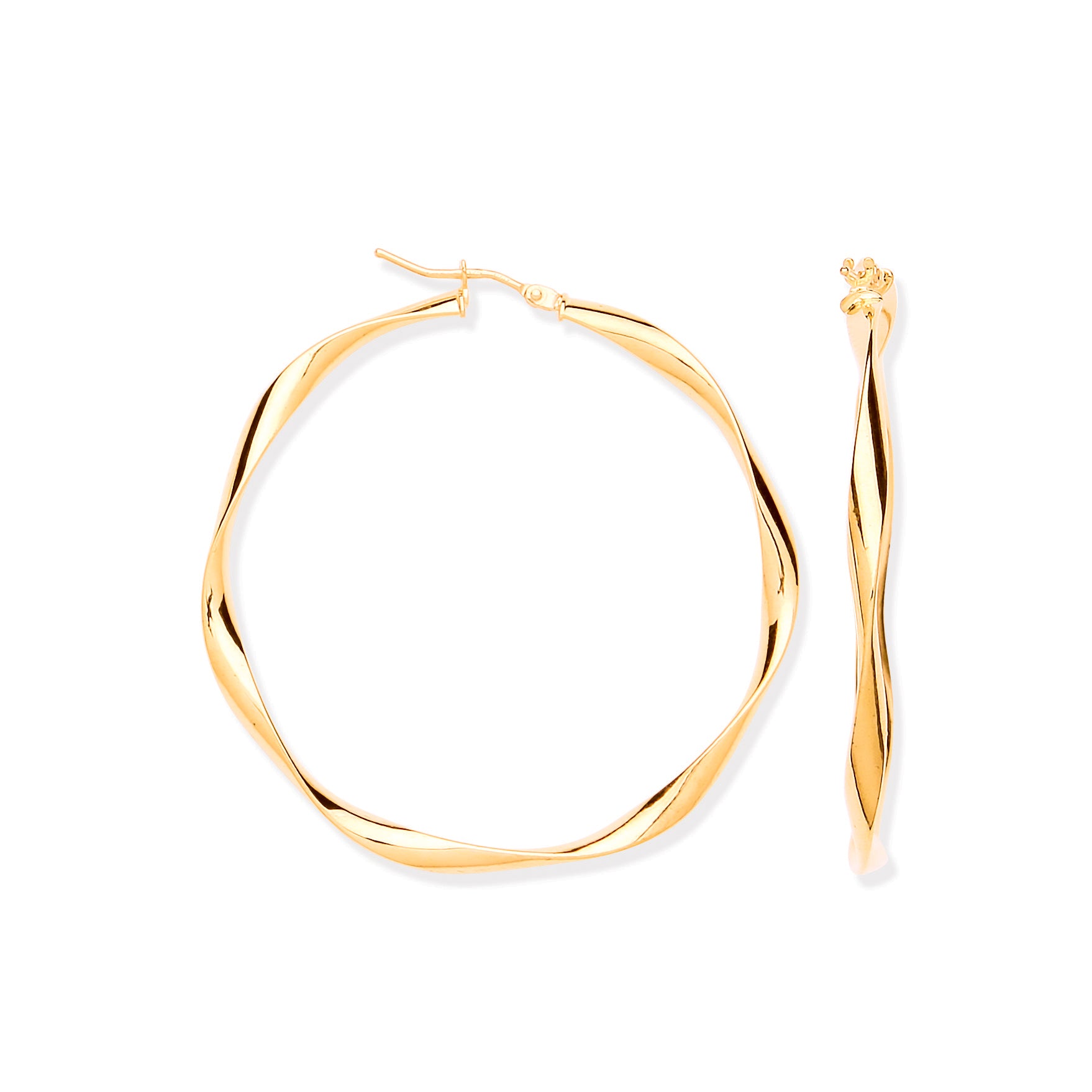 YG 45mm Hollow Twist Hoop Earrings