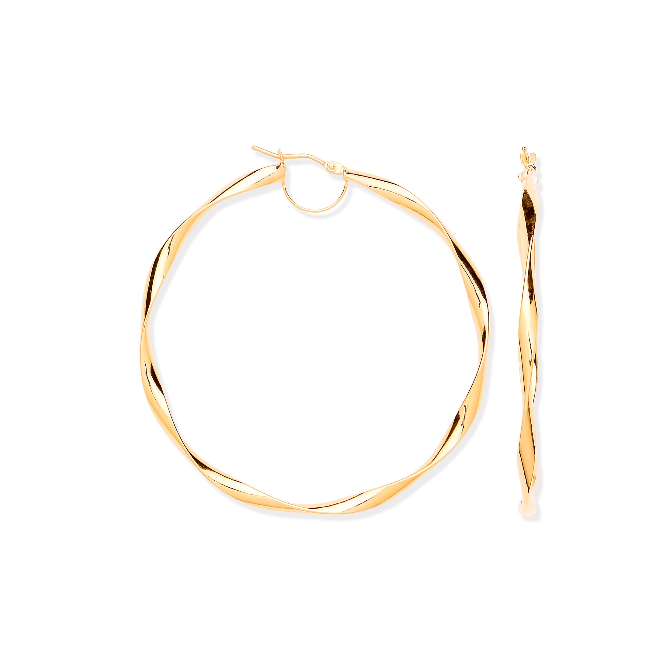 YG 55mm Hollow Twist Hoop Earrings
