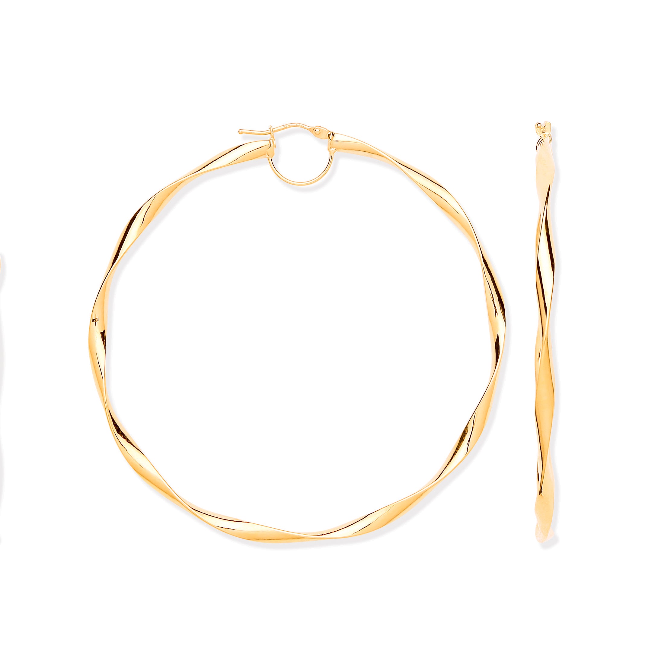 YG 65mm Hollow Twist Hoop Earrings