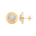 Y/G 15mm Large Round Cz Stud Earrings